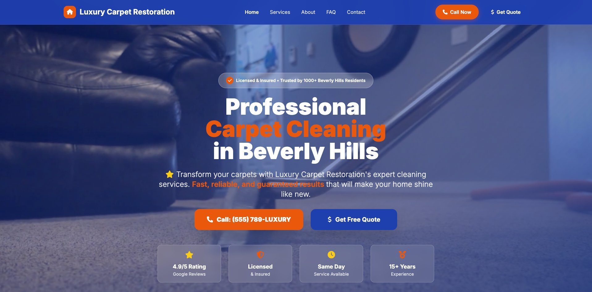 Carpet Cleaning Website Template