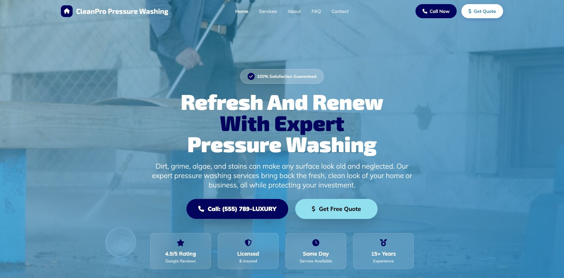 Pressure Washing Website Template