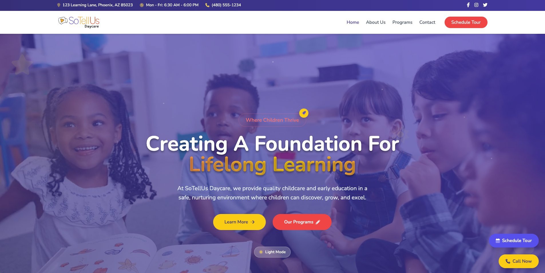 Professional Childcare Website Template