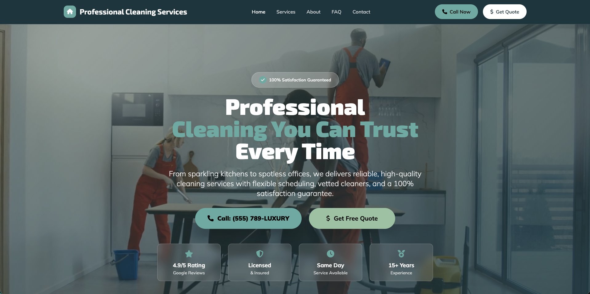 Professional Cleaning Website Template