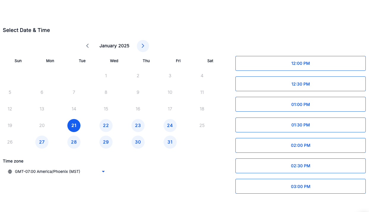 Connect Dashboard Interface